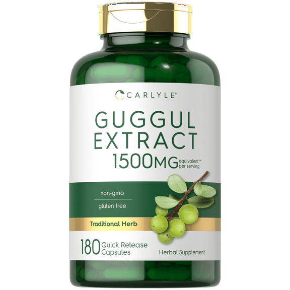 Guggul Extract Capsules | 1500mg Guggulsterone | 180 Count | by Carlyle