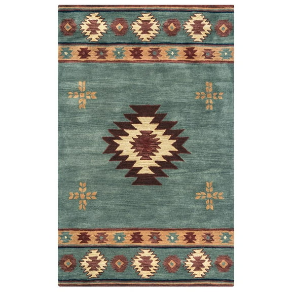 Alora Decor Ryder 9' x 12' Tribal Gray Blue/Rust/Burgundy/Tan/Khaki Area Rug