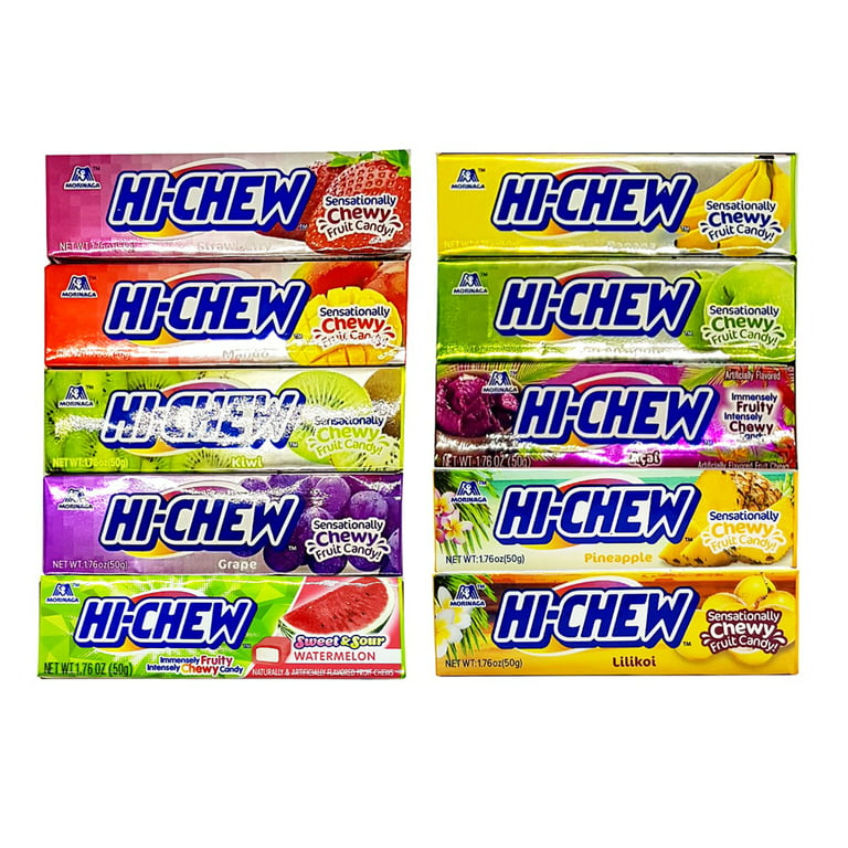 Hi-chew Sticks Assorted 10 FLAVORS 1.76 Oz One Each Plus 6 Surprise  Individually Wrapped Flavors Gift Boxed (16-Piece Set) 