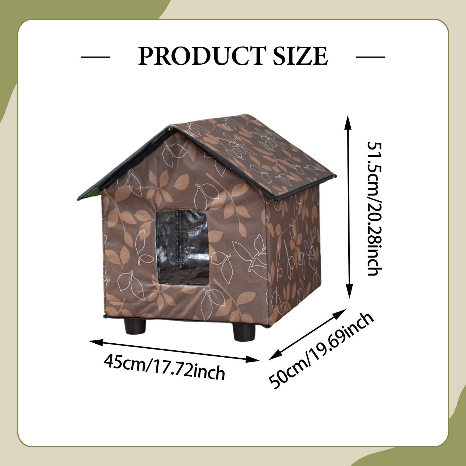 Outdoor Cat House Winter Shelter Pet Tent Waterproof Insulated Build for Stray Cats Community Use