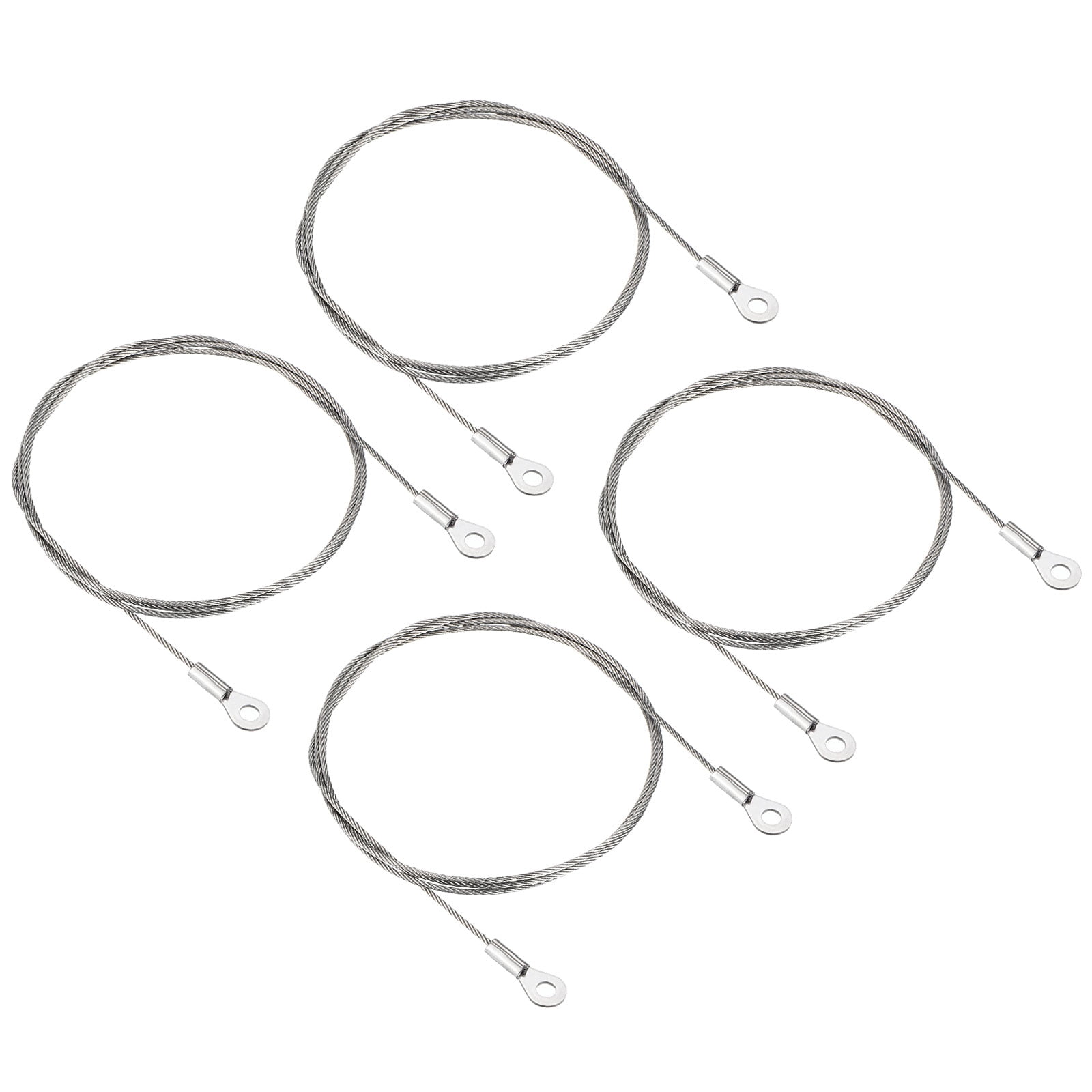 Uxcell 1.5mmx1m Stainless Steel Security Cable 4mm ID Eyelets Ended