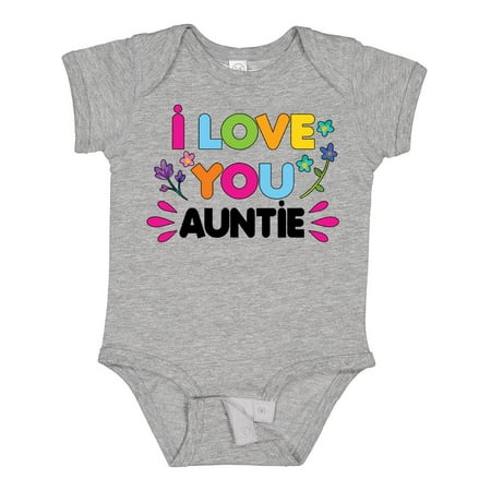 

Inktastic I Love You Auntie with Flowers Gift Baby Girl Bodysuit