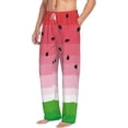 thumbnail image 2 of Uemuo Watermelon Pattern Men's Wide Leg Palazzo Lounge Pants with Pockets Light Weight Loose Comfy Casual Pajama Pants-Small, 2 of 9
