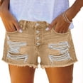 thumbnail image 4 of CHUMUD Jeans Shorts for Women Ripped Y2K Stretchy Trendy Denim Shorts Mid Rise Front Button Casual Shorts, 4 of 6