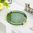 thumbnail image 5 of Plastic Serving Tray Platters High Capacity Cup Storage Organizer Desktop Tea Tray Durable Water Resistant Surface for Dining Room Fruit Snack Serving, UKHBMC | Green, 5 of 8