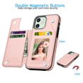 thumbnail image 5 of iPhone 12 Pro / iPhone 12 Wallet Case, iPhone 12 PU Leather Case, Njjex PU Leather Slim Folio Flip Kickstand Shockproof Cards Holder Wallet Case Cover -Rose Gold, 5 of 11