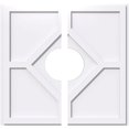 thumbnail image 1 of Ekena Millwork CMP22EY2-06000 22 in. OD x 6 in. ID Square Embry Architectural Grade PVC Contemporary Ceiling Medallion - 2 Piece, 1 of 1