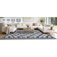 thumbnail image 2 of FairOnly 5'x7'Modern Checkered Machine Washable Area Rug Ultra Thin Low Pile Pet Friendly Non Slip Rug for Kitchen Bedroom Contemporary Home Decor,Black Grey, 2 of 5