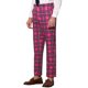 thumbnail image 5 of Pantalones de hombre Inspire Chic, de cuadros, con frente plano, cintura elástica y botón, 28 Rojo Rosa, 5 of 7