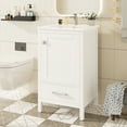thumbnail image 5 of Harper & Bright Designs 20" Small Bathroom Vanity with Sink, Modern Bathroom Cabinet Freestanding with Drawers, Wood Bathroom Storage Cabinet with Door Shelf for Small Space, White, 5 of 16