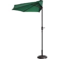 thumbnail image 4 of Half Round Patio Umbrella with Easy Crank – Compact 9ft Semicircle Outdoor Shade Canopy for Balcony, Porch, or Deck (Forest Green), 4 of 4