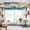 Teal, variant on Teal Beige Ombre Kitchen Curtain Valances for Windows Farmhouse Short Curtains, Moire Modern Abstract Art Geometric Rod Pocket Valance Curtain for Bedroom Cafe Living Room