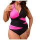 thumbnail image 1 of Traje de baño de una pieza para mujer, conjuntos de bikini para mujer, bikini deportivo de verano liso con aros y escote en V profundo, traje de baño de nailon para mujer, 1 of 8