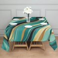 thumbnail image 3 of Blue and Gold Marble Glitter Streaks Pattern Square Tablecloth,Waterproof Square Table Cover,Wipeable Spillproof Washable Table Cover for Home Kitchen Party Decor 52"x52"(132x132cm), 3 of 6