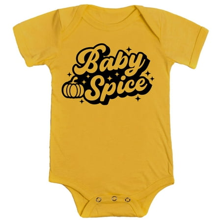 

Baby Pumpkin Spice Bodysuits for Infant Baby Girls for Halloween and Thanksgiving Outfits Black on Mustard Bodysuit 24 Months