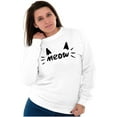 thumbnail image 4 of Meow Crazy Cat Ladies Ears Whiskers Women Crewneck Sweatshirt Brisco Brands X, 4 of 6