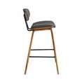 thumbnail image 3 of Armen Living Fox Modern Faux Leather Kitchen Counter Stool in Gray, 3 of 6
