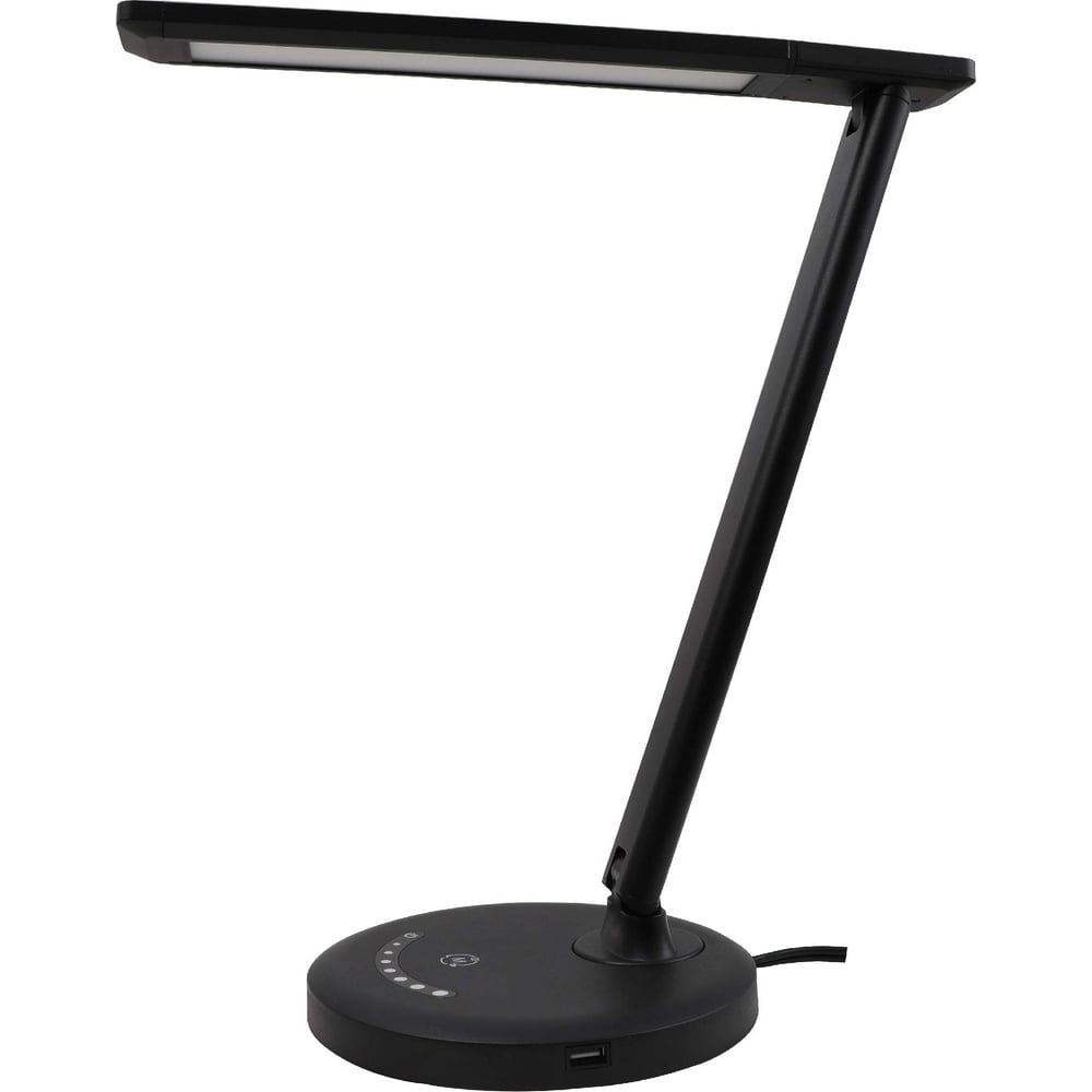 Mainstays Dimmable Plastic LED Desk Lamp with USB Charging Port, Black
