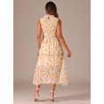 thumbnail image 4 of DARING DIVA Women's Ruffles Crew Neck Chiffon Sleeveless Floral Dresses XL Beige, 4 of 6