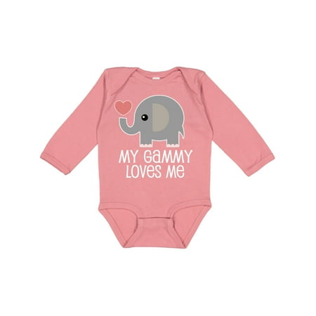 

Inktastic My Gammy Loves Me Grandchild Gift Gift Baby Boy or Baby Girl Long Sleeve Bodysuit