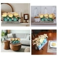 thumbnail image 4 of Bekitchen Dinner Table Centerpiece Decor with 3 Blue Ceramic Mason Jars & Rose Bouquet Flowers, 4 of 5