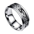 thumbnail image 1 of Couple Steel Fashion Ring with Unique Pattern - Titanium Stainless Steel European Design for Stylish Relationships, 1 of 7