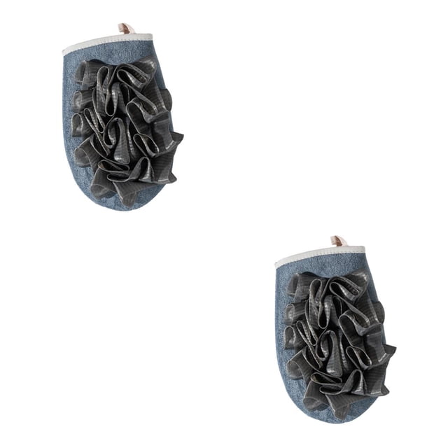 Injueey Toalla Guantes de baño Ducha Exfoliante Removedor Toallita Cuerpo en Baño Limpieza Accesorios de baño de doble Gris 2piezas