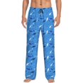 thumbnail image 1 of Balery Cute Shark Pantalones de pijama para hombre, pijama ultraligero, pantalón de descanso-Medium, 1 of 6