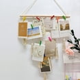 thumbnail image 5 of POINTERTECK Macrame Hanging Photo Display Rack Wall Decor Hanging Bohemian Home Bedroom Decor Picture Frames Collage Board With 10 Clips, 5 of 5