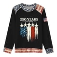 thumbnail image 4 of 250TH Anniversary USA Shirt Women Patriotic Crewneck Sweater USA Flag American Pullover 1776-2027 Sweatshirts/Black/2XL, 4 of 4