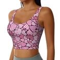 thumbnail image 2 of Bixox Women's Sweet Heart Pattern Fitness Navel Tank Top U-Back Yoga Tank Top Sweatshirt Sports Bra, 2 of 7