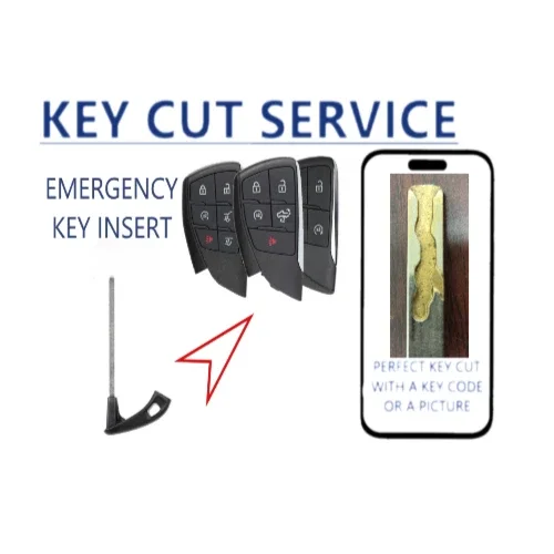 KEY CUT GM 2021 - 2026 Emergency Insert Key Blade 13536164 CHEVROLET GMC BUICK