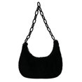 thumbnail image 1 of Sywqhk Retro Mujeres Felpa Hobos Underarm Bag Otoño Acrílico Cadena Bolsos (Negro) Sywqhk Para estrenar, 1 of 9