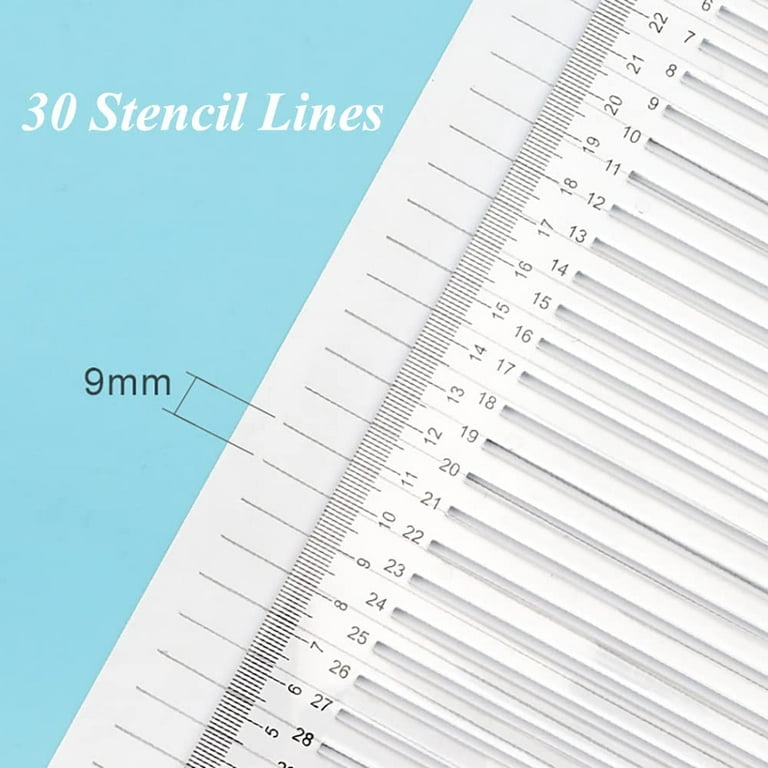 2 Pcs Straight Line Stencil 28 Cm Scale Calligraphy Template for Journaling  Enve