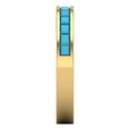 thumbnail image 4 of 0.84 ct Brilliant Princess Cut Simulated Turquoise 18K Yellow Gold Stackable Band SZ 4.5, 4 of 6