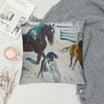 thumbnail image 2 of Orinice Horse Dog Snow Graphic Decorative Cushion Throw Pillow Cover Short Plush Soft Durable 1PC 20x20in, 2 of 5