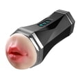 thumbnail image 2 of Masturbadores masculinos de succión automática, bomba de pene, boca simulada, taza de masturbación impermeable con auricular negro, 2 of 8