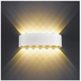 thumbnail image 1 of Aplique de pared LED para interior de 12 W, blanco, moderno, de aluminio, resistente al agua IP65, para exterior, foco de luz vertical para salón, dormitorio, recibidor, escalera y camino (blanco cáli, 1 of 5