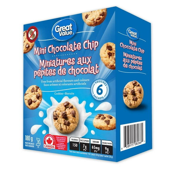 Great Value Mini Chocolate Chip Cookies, 180 g Walmart.ca