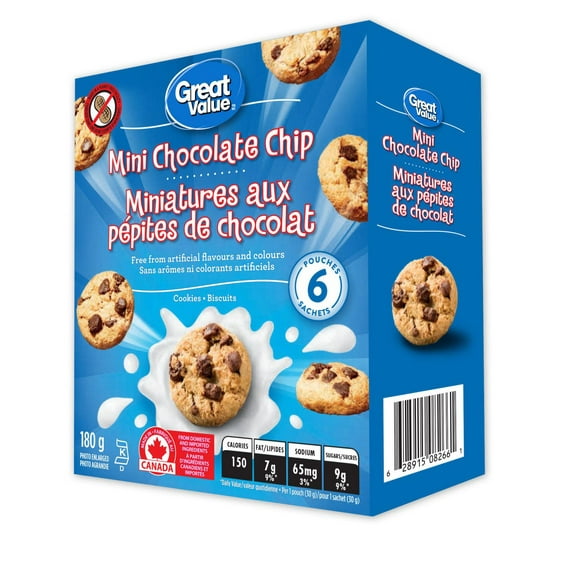 Great Value Mini Chocolate Chip Cookies, 180 g