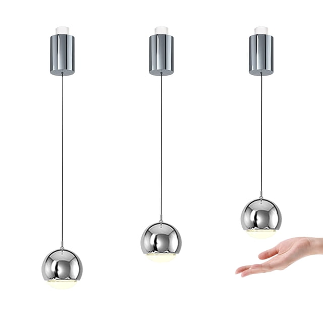 FSLiving Lampe de Piste Réglable en Hauteur Type H Rétractable avec Contrôle à Main 7W Gradation Continue Lampe d'Intérieur Sans Hauteur, Argent Brillant - Lot de 3