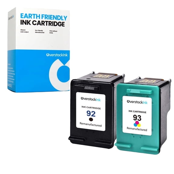 OverstockInk 92 93 Ink Cartridges Compatible for HP 92 93 DeskJet 5442 (1 Black, 1 Tri-color)