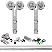 CCJH 6FT Stainless Steel Sliding Door Hardware Kit for 36 Wide Single Door Y Shaped Sliver