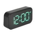thumbnail image 4 of Reloj despertador digital con gran número USB, espejo recargable, reloj electrónico de escritorio para dormitorio, sala de estar, oficina, caja negra, fuente verde, 4 of 15