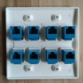 thumbnail image 7 of Ethernet Wall Plate 8 Port - Double Cat6 RJ45 Network Cable Faceplate Female to Female - Blue, 7 of 7