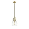thumbnail image 3 of Innovations Lighting  Newton Bell - 1 Light 8" Stem Hung Pendant Brushed Brass/Seedy, 3 of 5