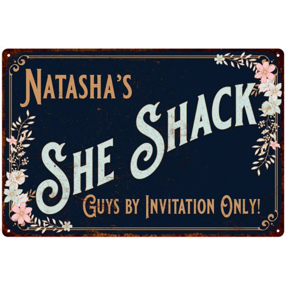 Natasha's SHE SHACK Gift Sign Metal Wall Decor 8x12 Mom 108120060314