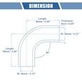 thumbnail image 3 of Unique Bargains 1 Pcs 54mm 2.13" ID 90mm 3.54" Length 90° Black Car Silicone Hose, 3 of 7