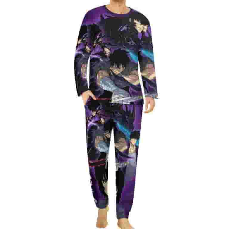 【2025年製 新品】 Anime Sleepwear Sleeve Long Suit Pajama Adult Leveling Solo Clothing