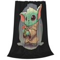 thumbnail image 2 of Manta de dibujos animados de Yoda para niños y niñas, súper suave, acogedora y cálida, manta de felpa, mantas de franela ligeras y difusas para sofá, cama, viajes y regalos de campamento, 50 "x 40", 2 of 8